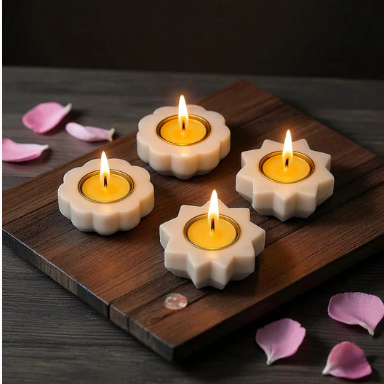 Star Bloom Marble Diya Set
