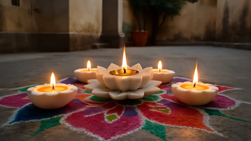 Marble Bloom Candle Holders