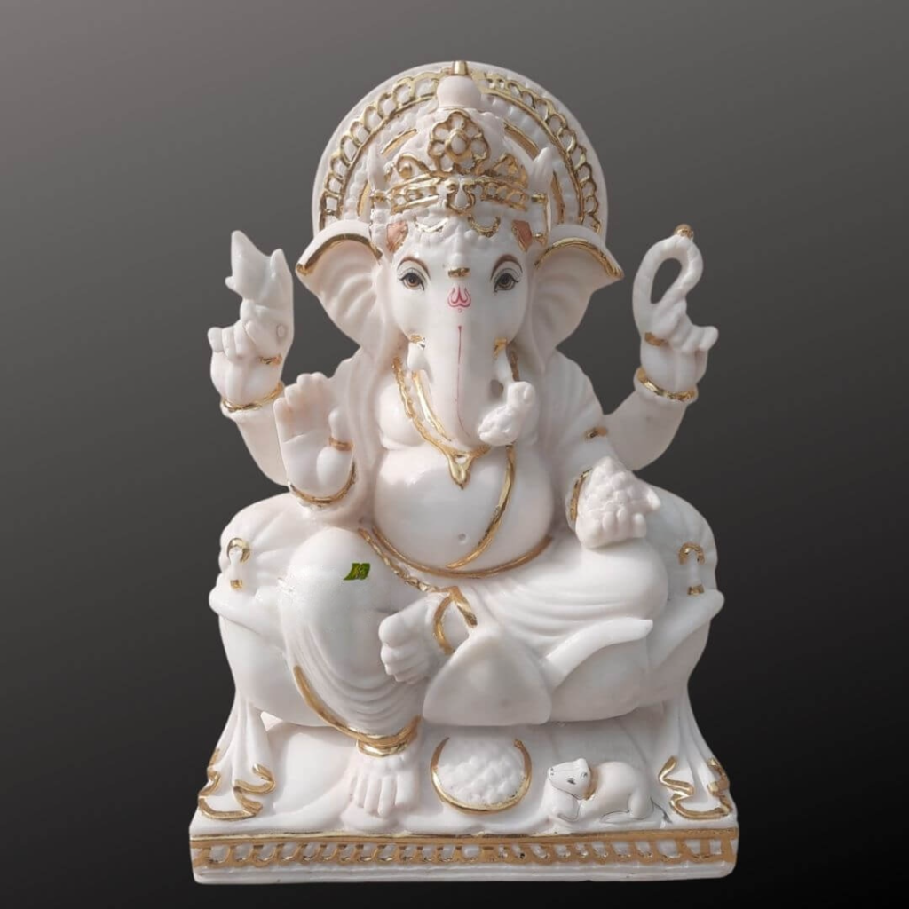 1.5 feet marble ganesha statue