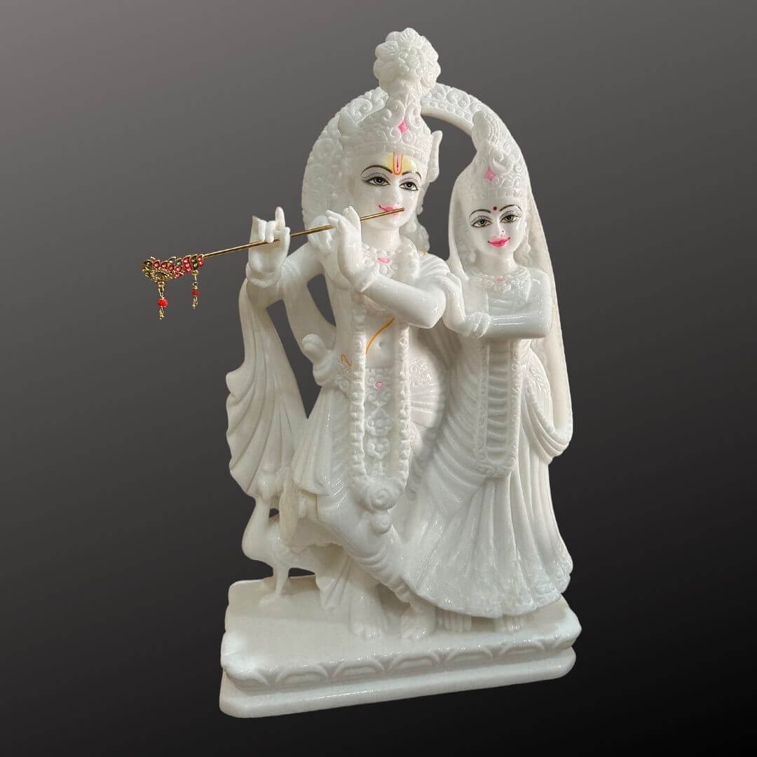 18 inch Marble Radha Krishna Statue