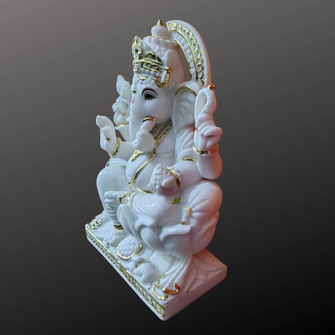 1.5 feet marble ganesha statue - Image 2