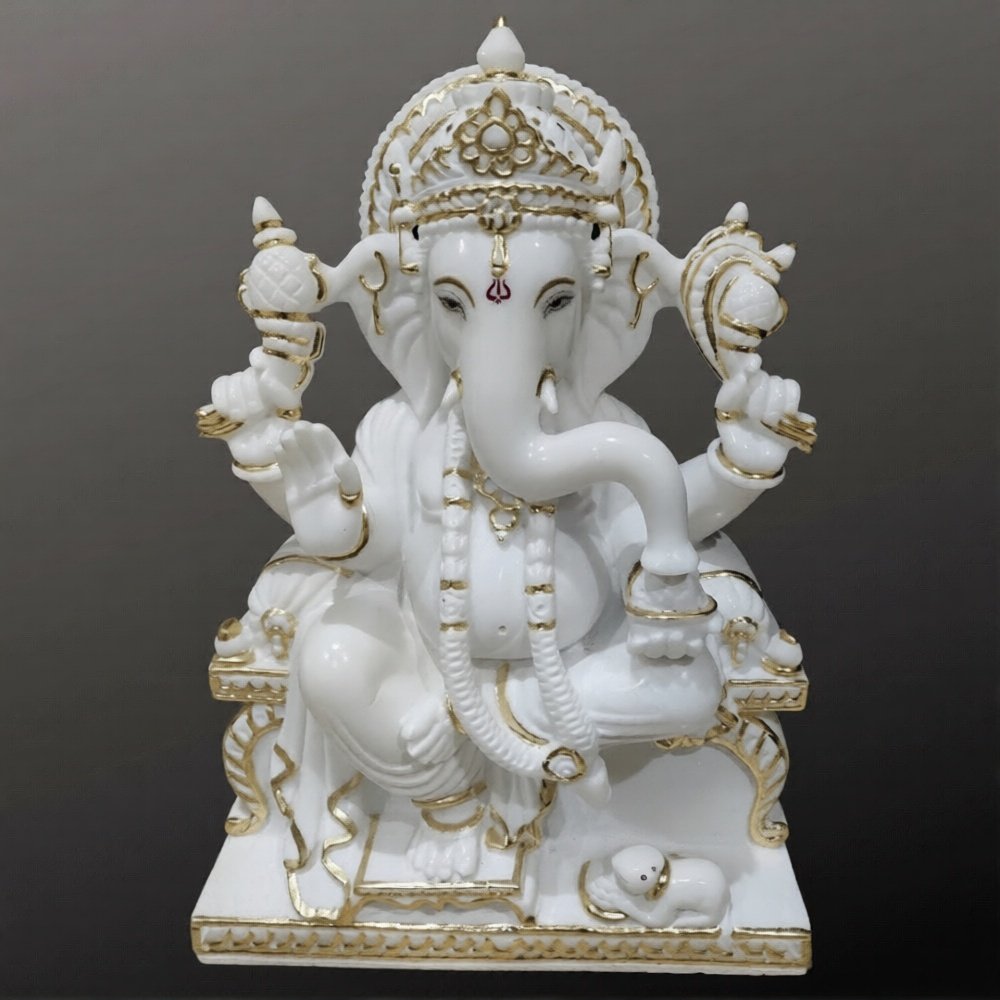 Marble Ganesh Idol for Home 24