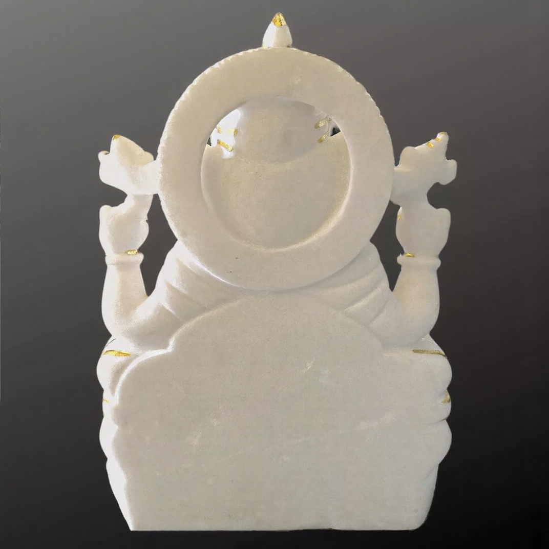 18 Inch Marble Ganesha Statue - Image 6
