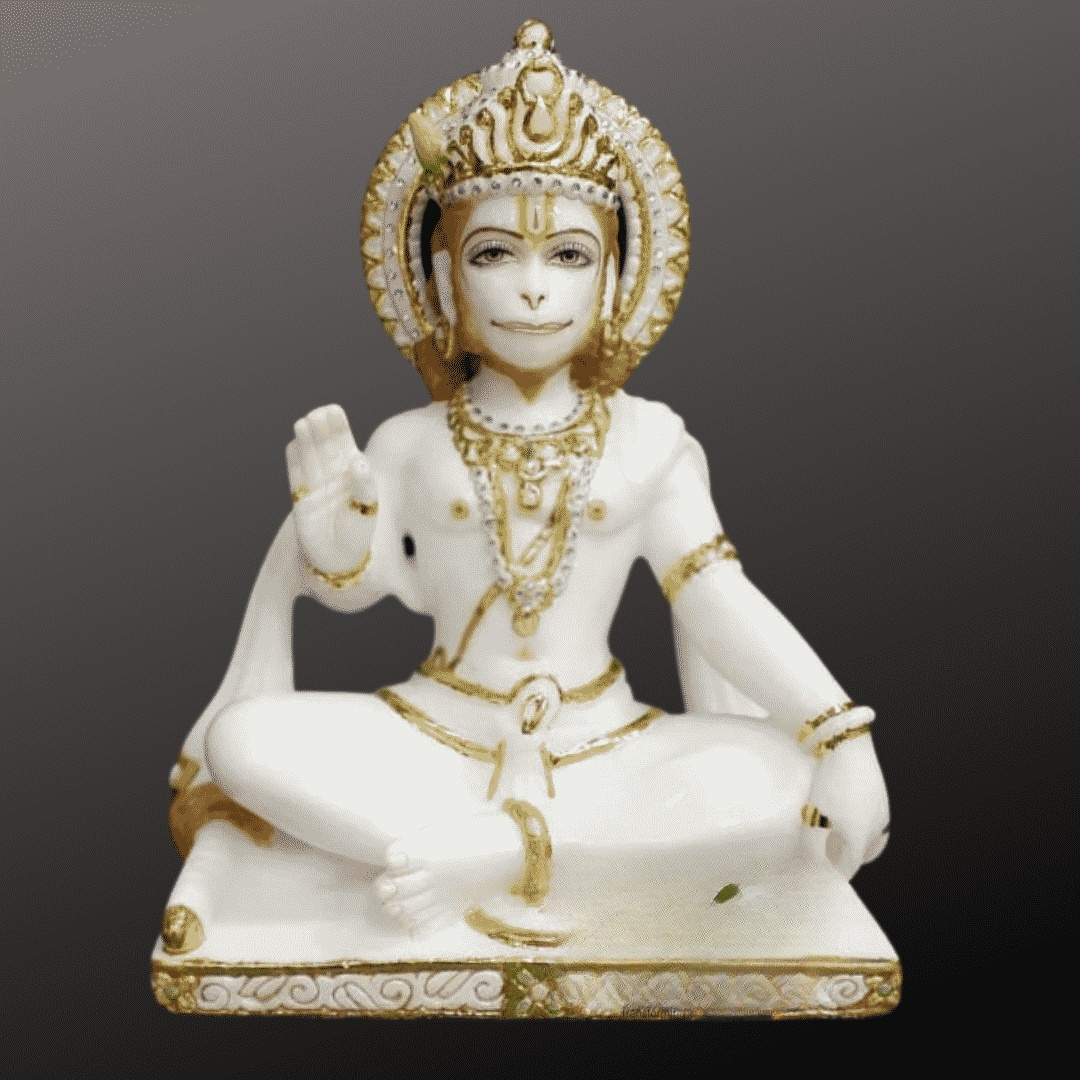 Hanuman Statue Marble 12"