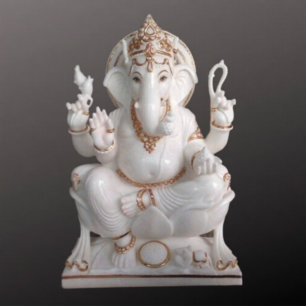 Ganesha Marble Statue in Sitting Position 2