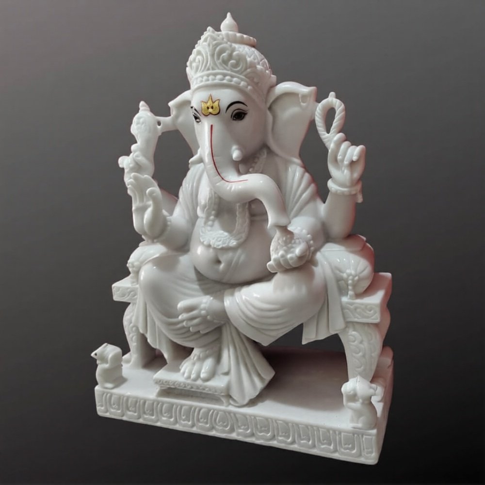 Ganesha Marble Statue 30" - Image 3