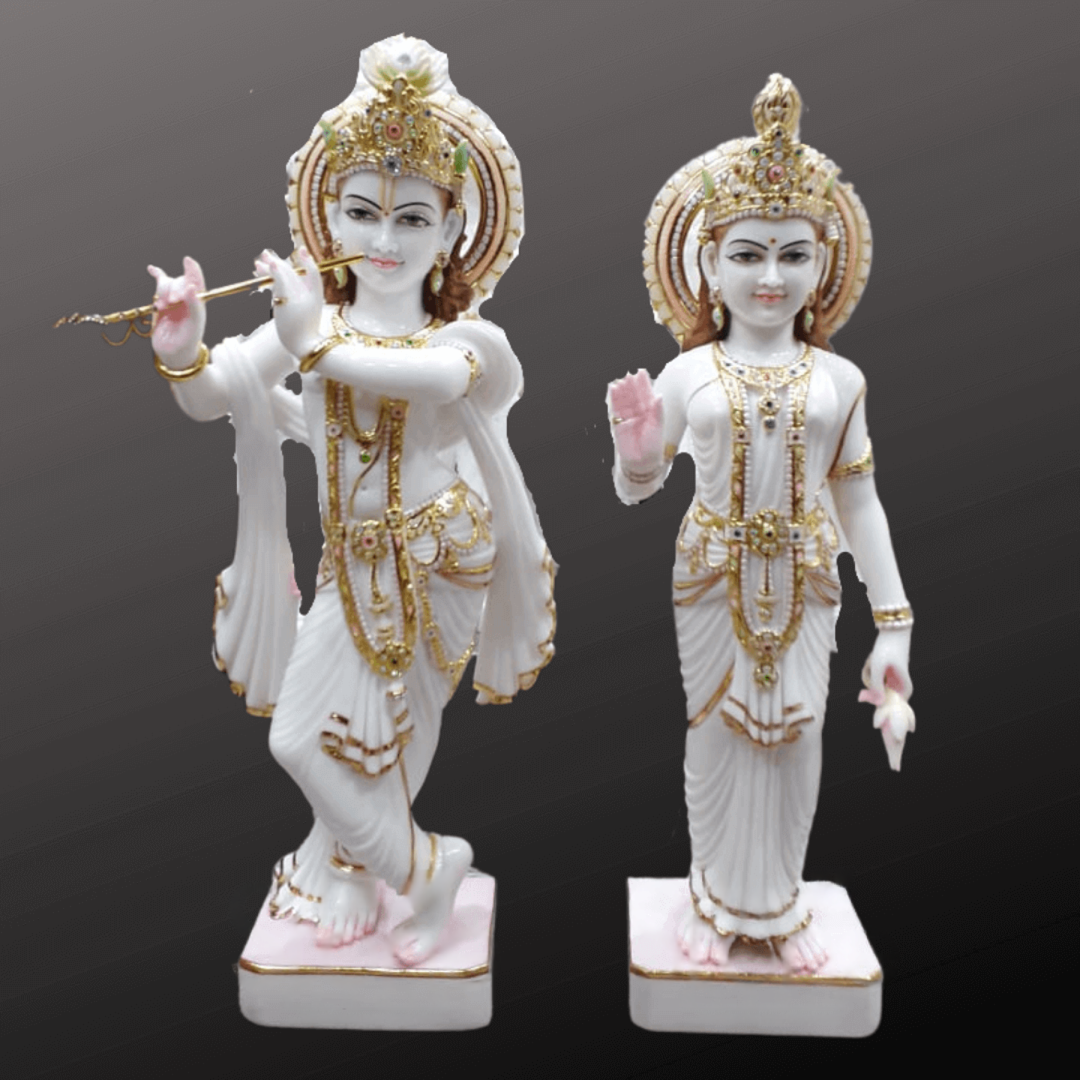 Radha Krishna Marble Murti 36″