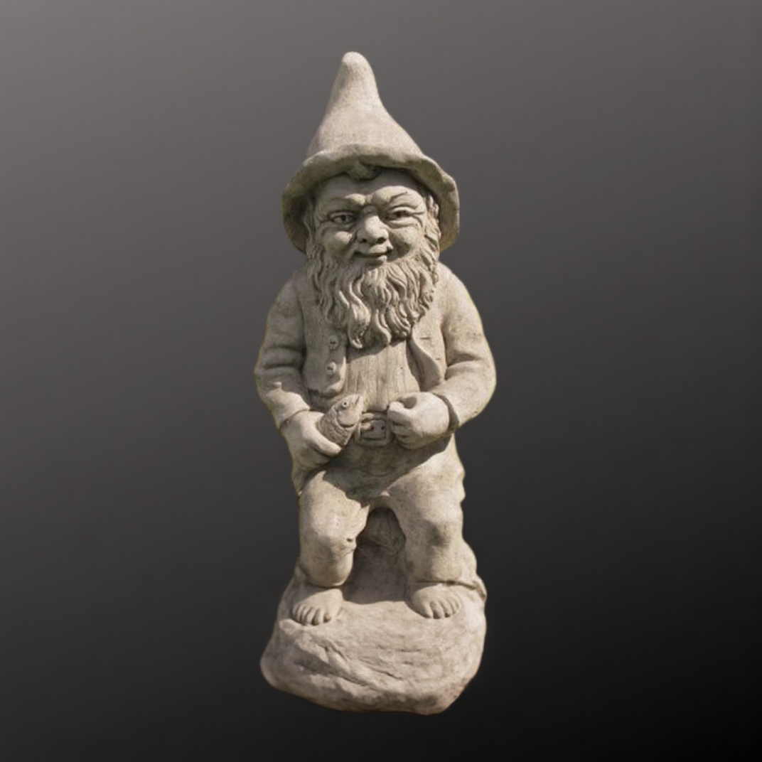 Fishing Gnome Garden Sculpture 2′