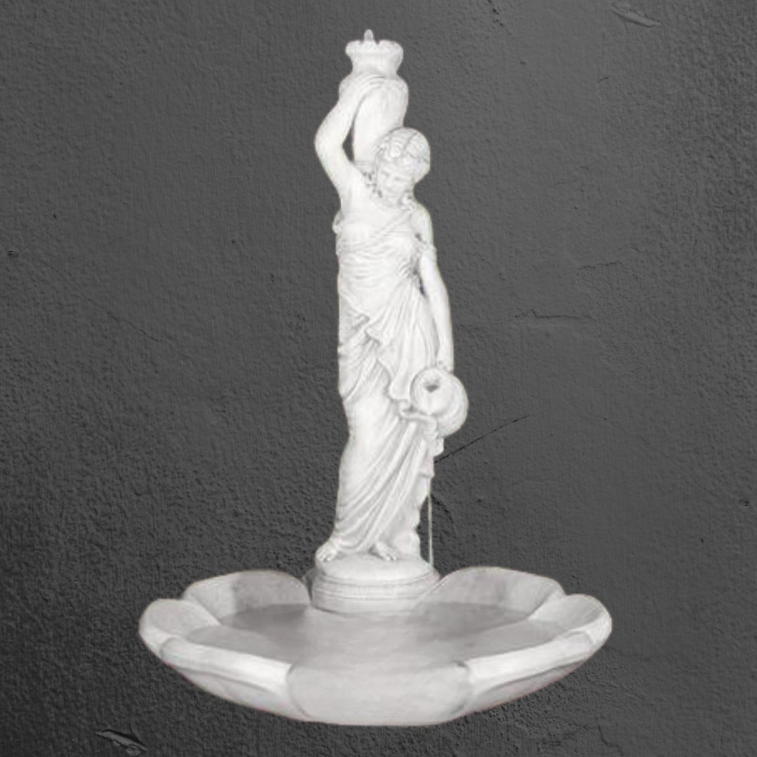 Marble Fountain with a Standing Lady 5ft - Image 3
