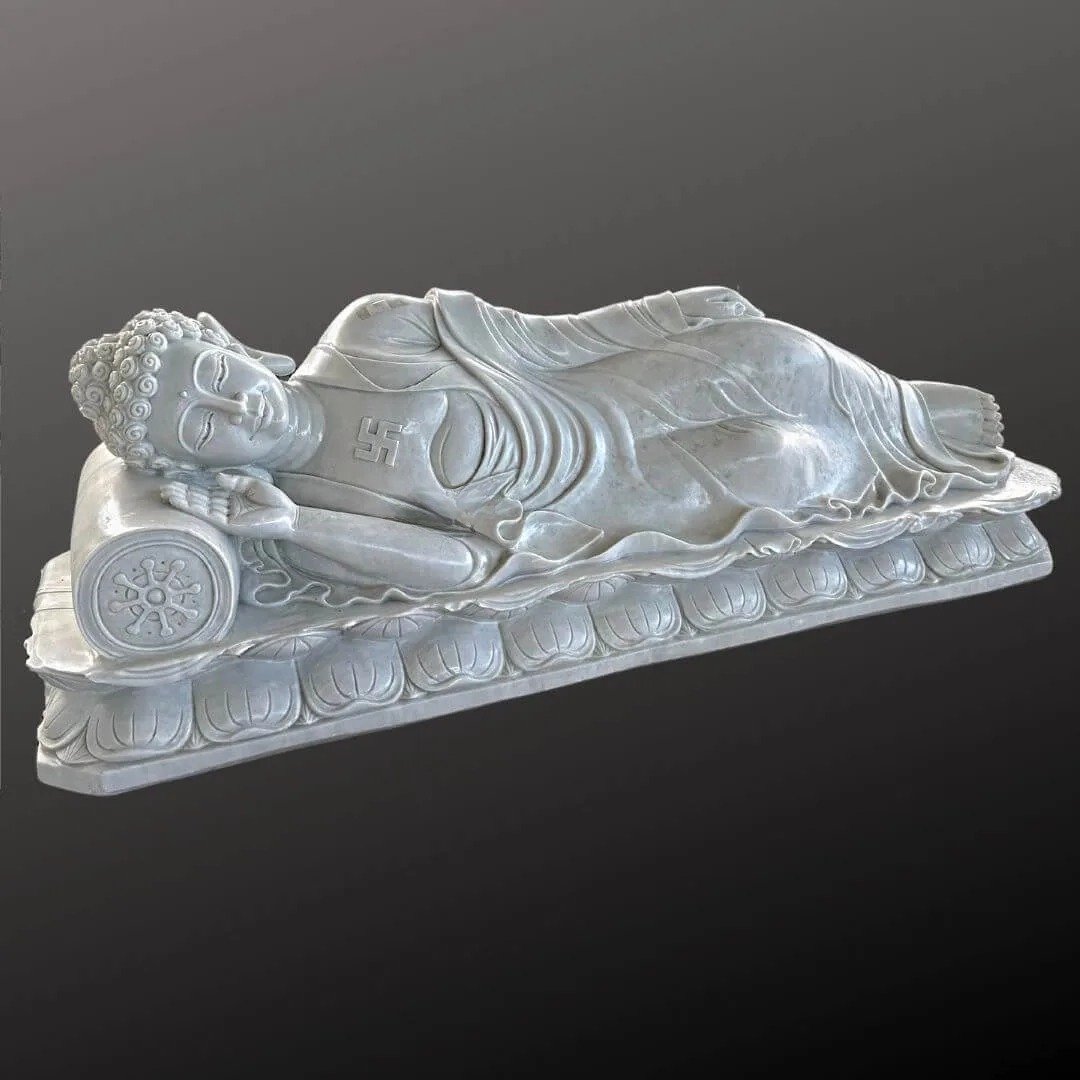 White Marble Sleeping Buddha 6ft - Image 2