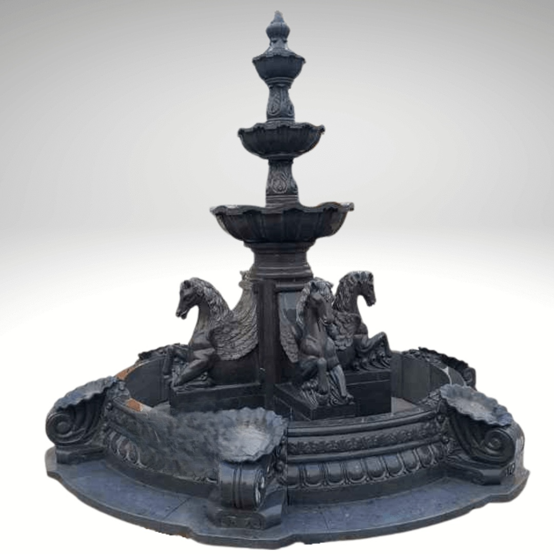 Black Marble Fountain Sculpture 8ft