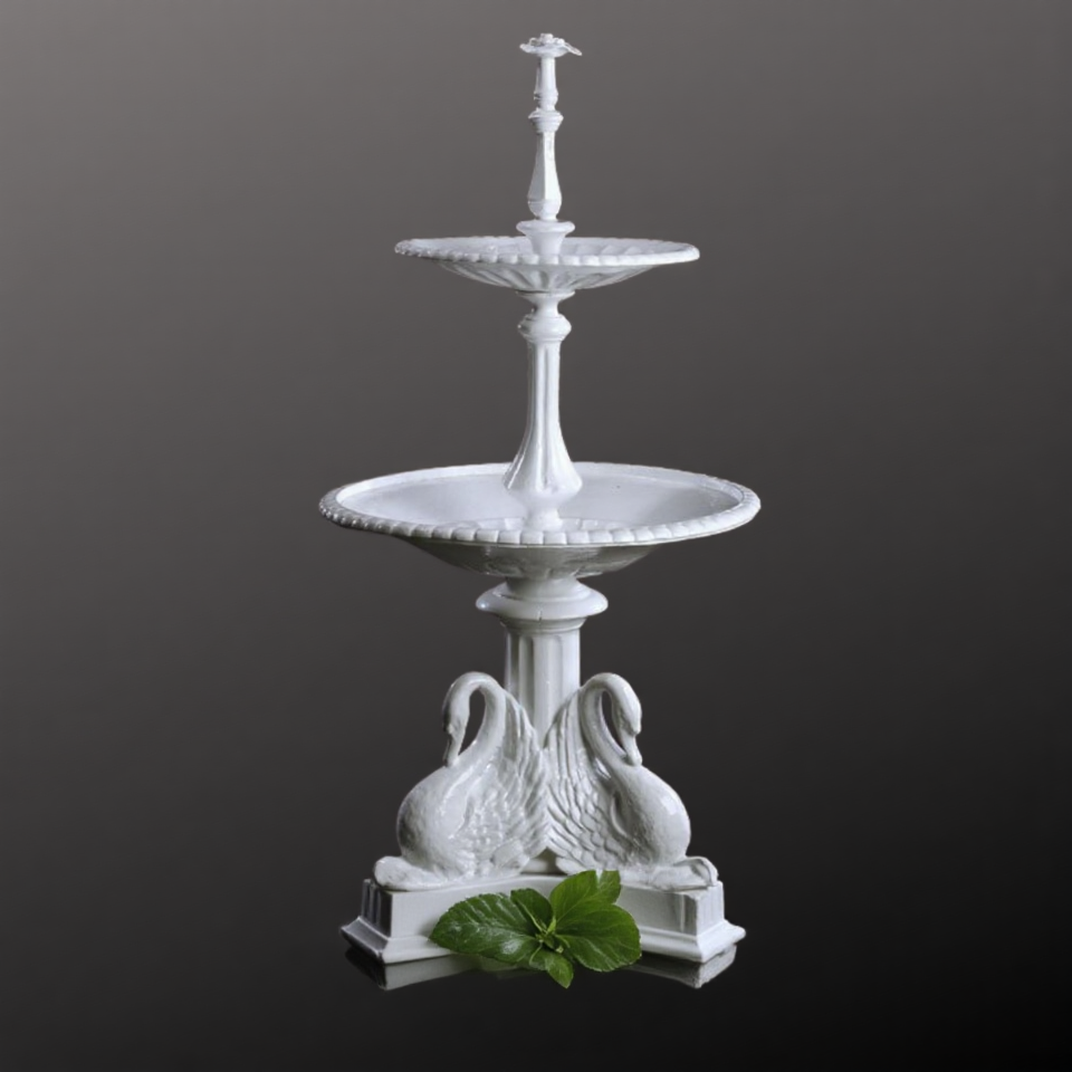 Marble Fountain Sculpture with Swans 4ft