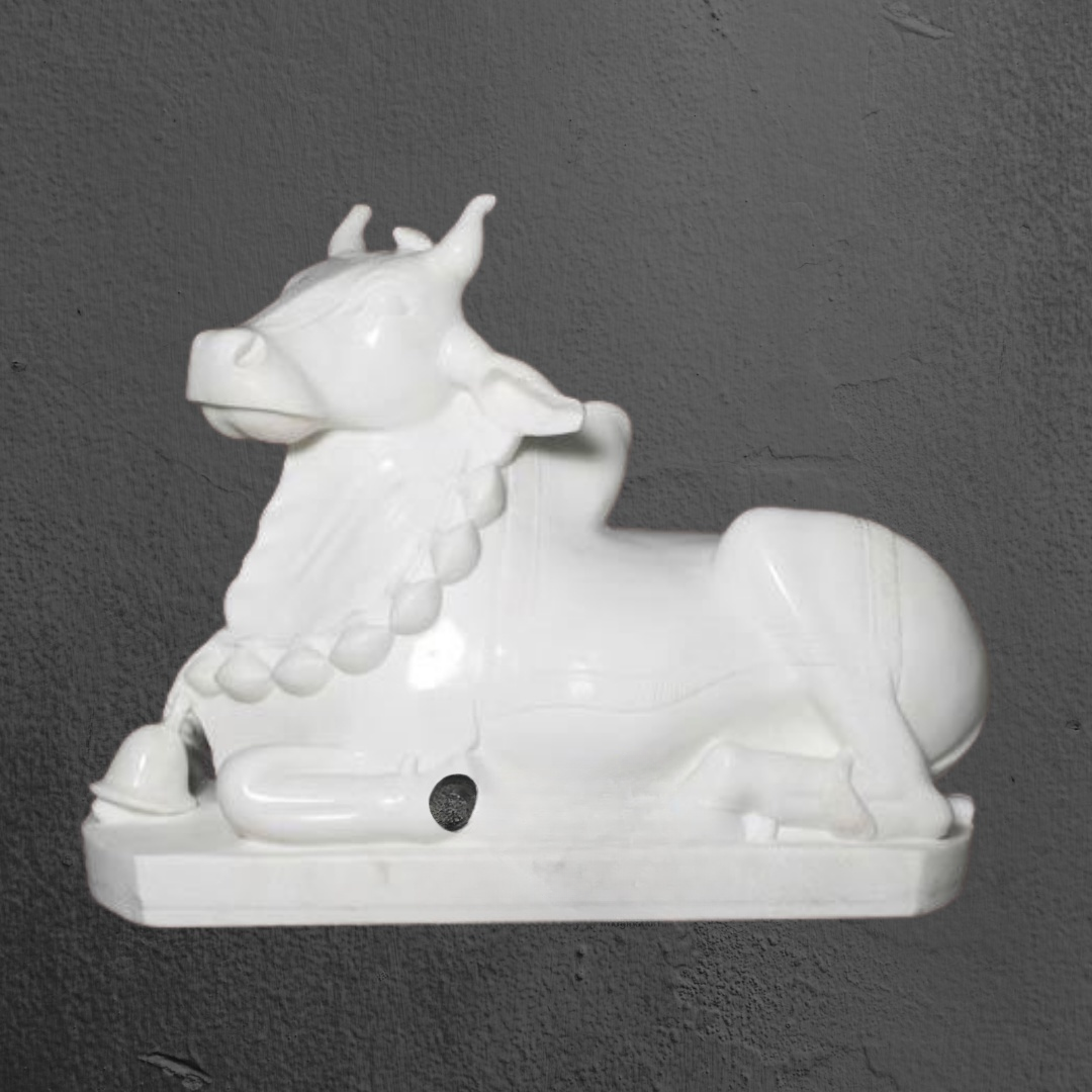 Nandi Statue In White Marble 18″