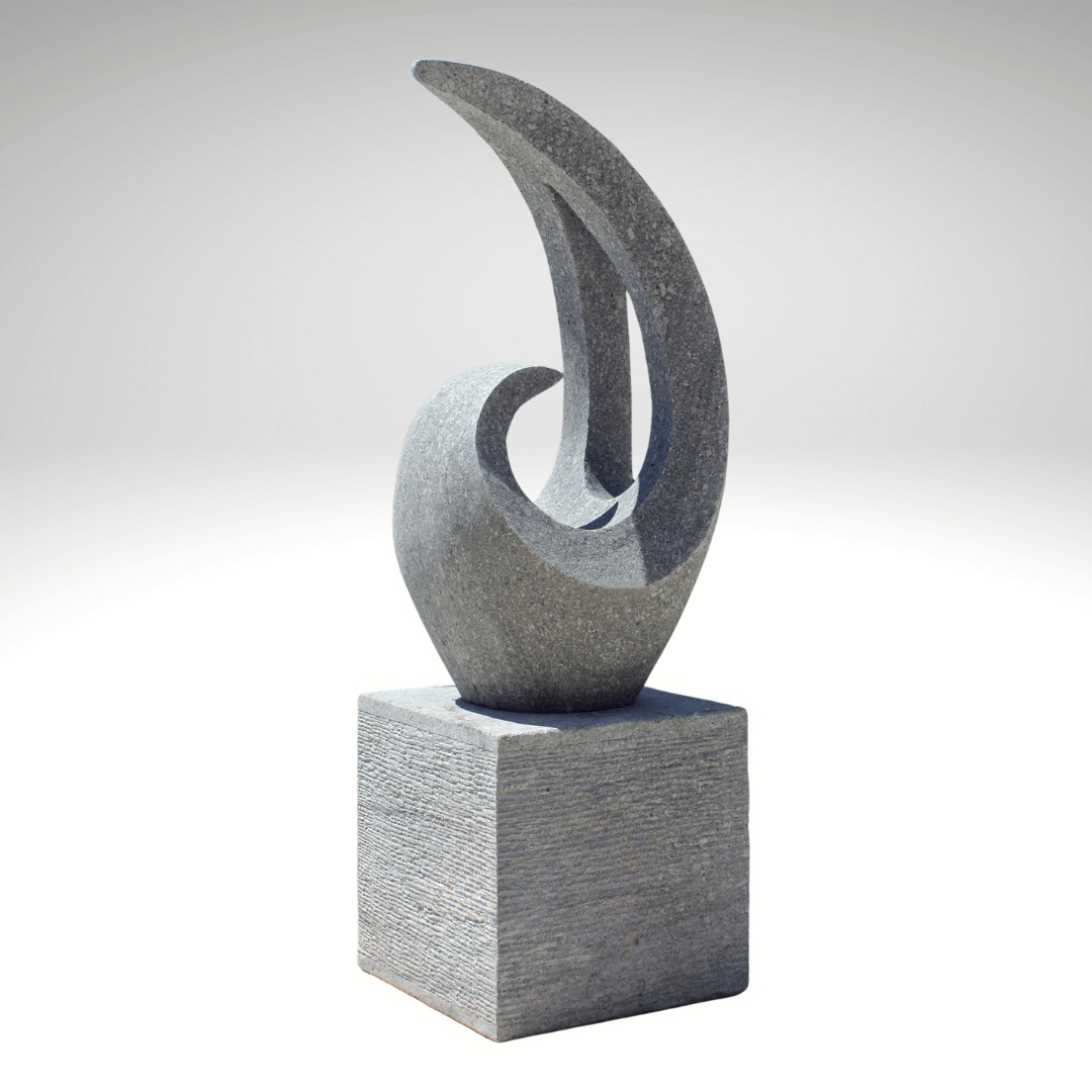 Garden Fountain Statue in Grey Stone 54″ - Image 2