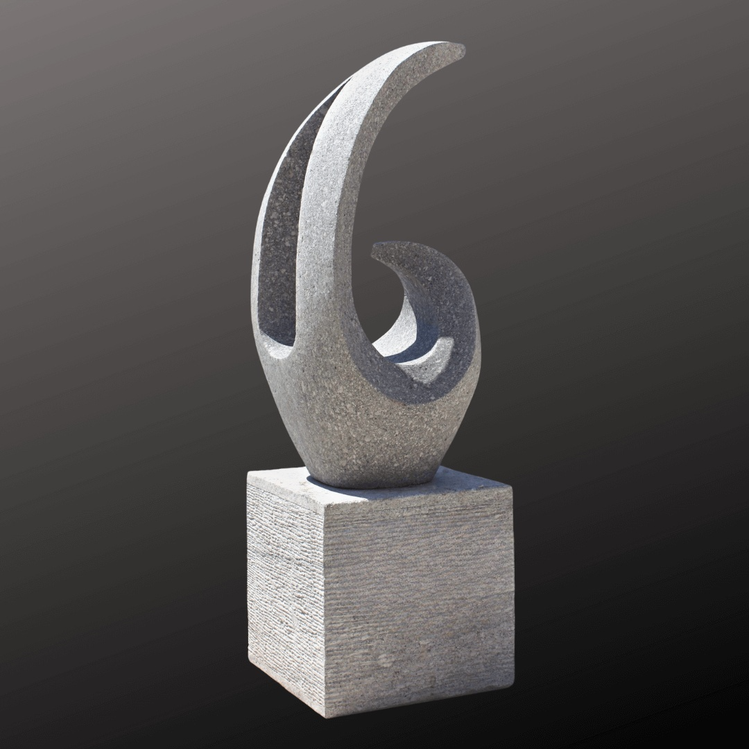 Garden Fountain Statue in Grey Stone 54″ - Image 3