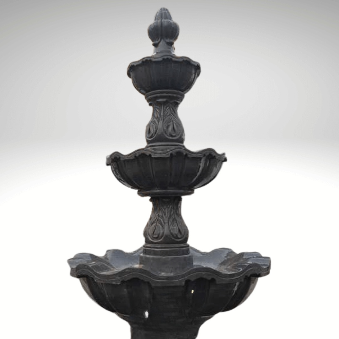 Black Marble Fountain Sculpture 8ft - Image 2