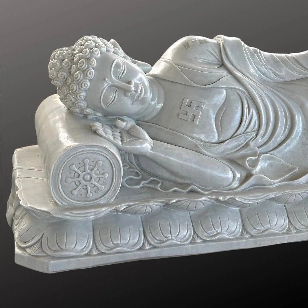 White Marble Sleeping Buddha 6ft - Image 3